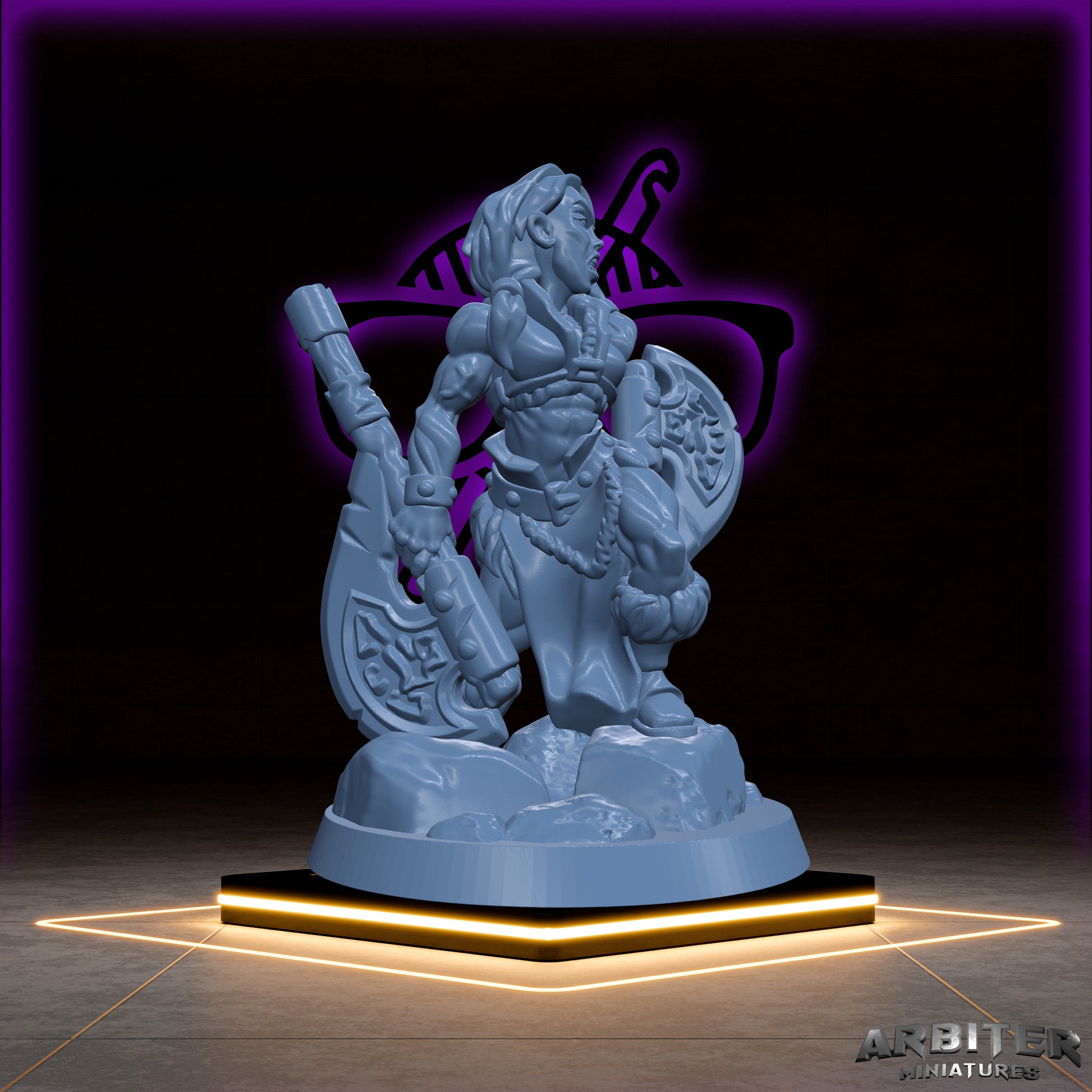 Barbarian | Male and Female Arbiter| Path of the Berserker miniature for Tabletop games like D&D or War Gaming | Guardian Beast Totem tank