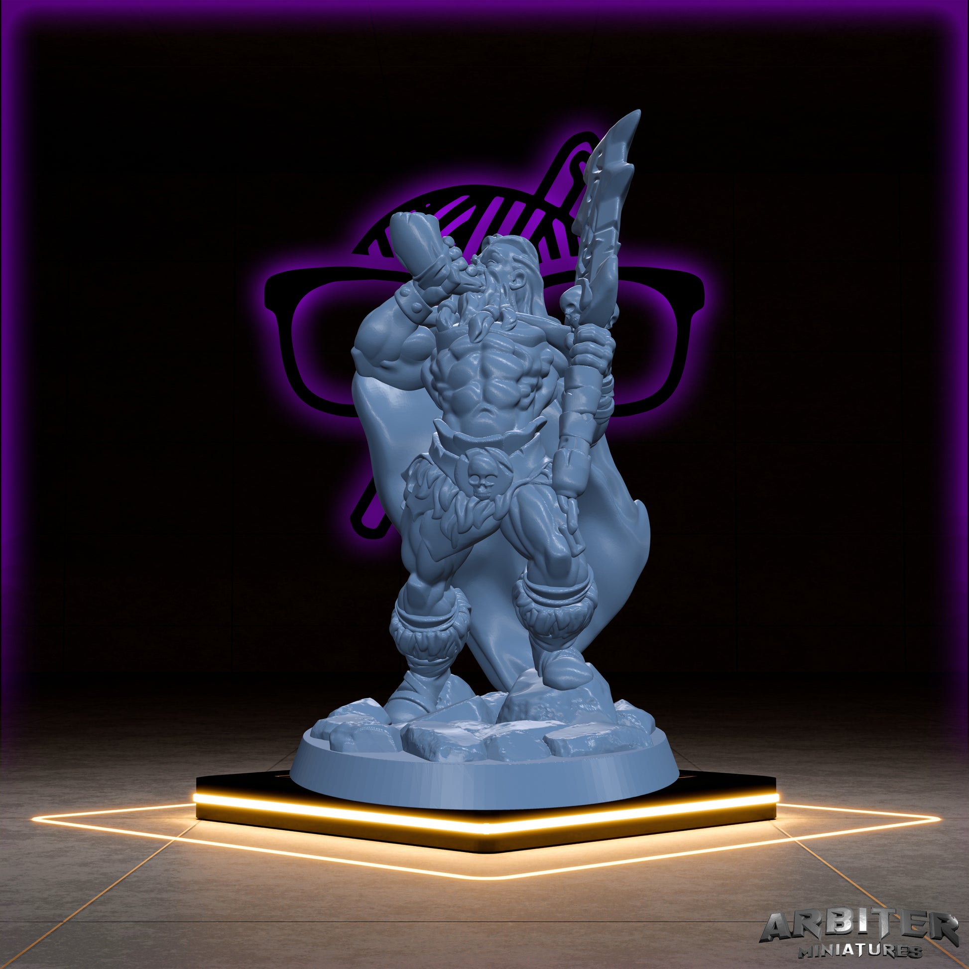 Barbarian | Male and Female Arbiter| Path of the Berserker miniature for Tabletop games like D&D or War Gaming | Guardian Beast Totem tank