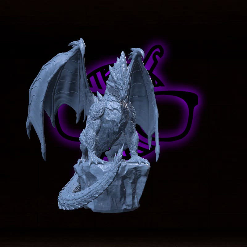 Krukhnir, Tyrant of the Ashlands | Ancient Red Dragon miniature for Tabletop games like D&D and War Gaming| Dungeons and Dragons Mini | Red Green Blue Black White