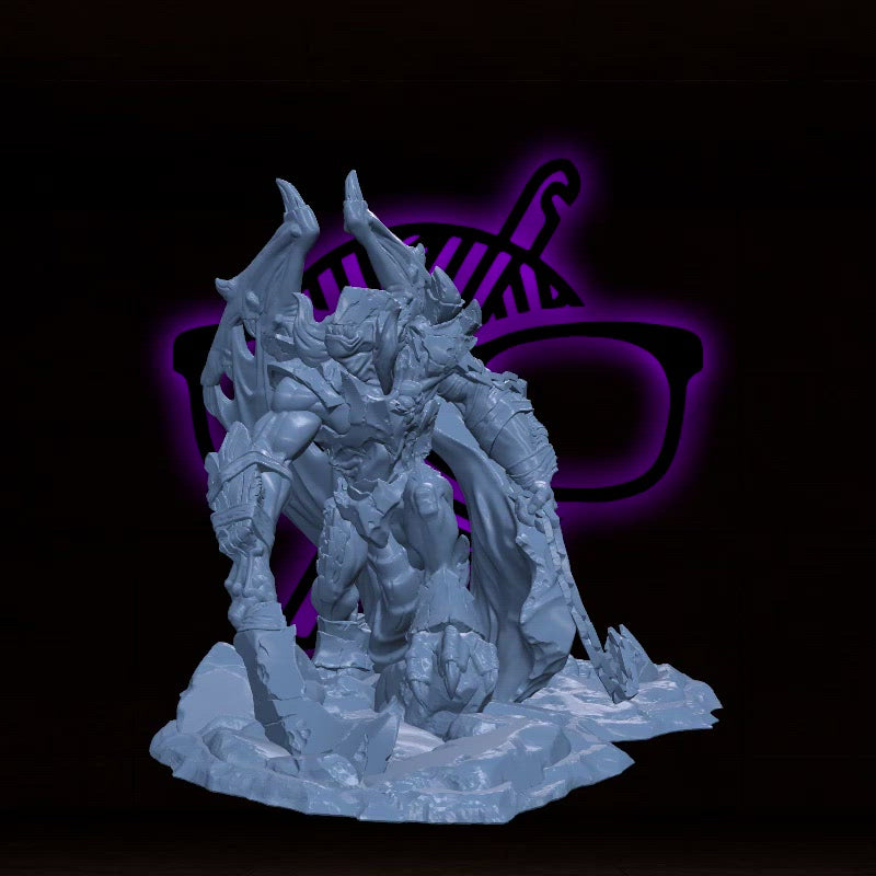 Bladed Demon Lord |  Wing Fiend miniature for Tabletop games like D&D or War Gaming | Sculpted By Arbiter Miniatures