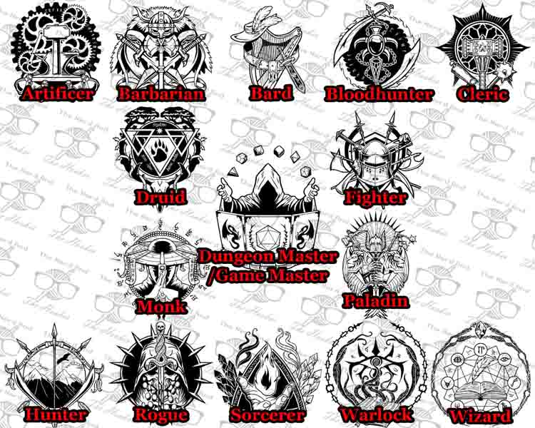 D&D Class Christmas Ornaments | Dungeons and Dragons Custom ornament | Gift for your party or Dungeon Master | Nerd Game Gift