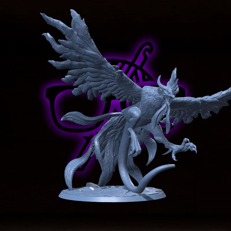 Serpeye, the Gazer of Stone | Cockatrice | Phoenix | Rarasha miniature for Tabletop games like D&D and War Gaming| Dungeons and Dragons Mini | RN estudio