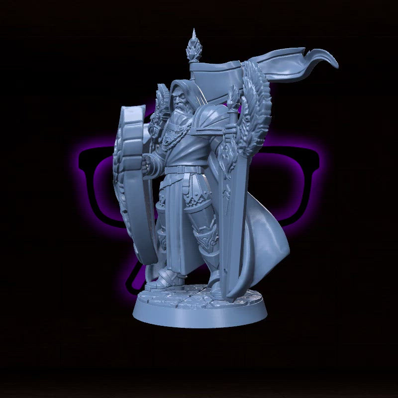 Valen Lightbringer | Human Cleric or Paladin Miniature for Tabletop games like D&D and War Gaming| Player Character Mini | RN estudio