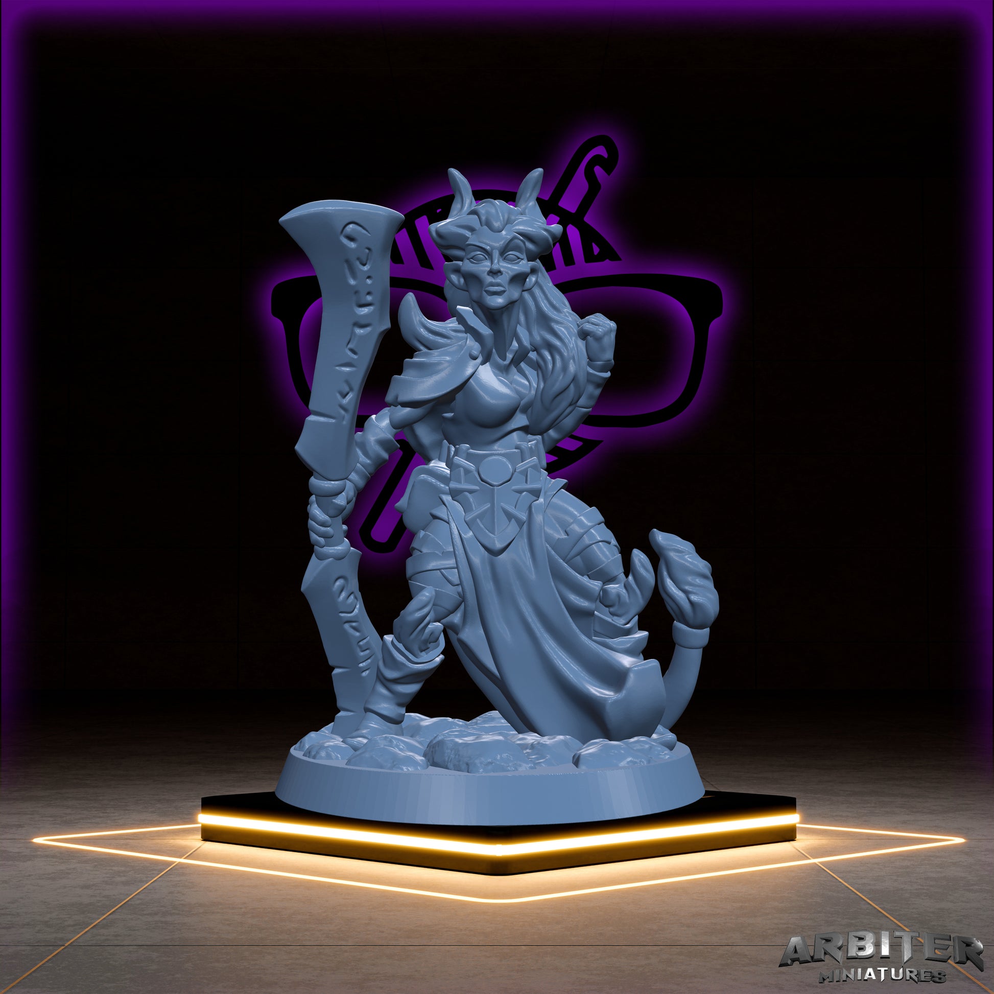 Tiefling | Male and Female  Arbiter| Character miniature for Tabletop games like D&D or War Gaming | Barbarian Wizard Warlock Bard Sorcerer