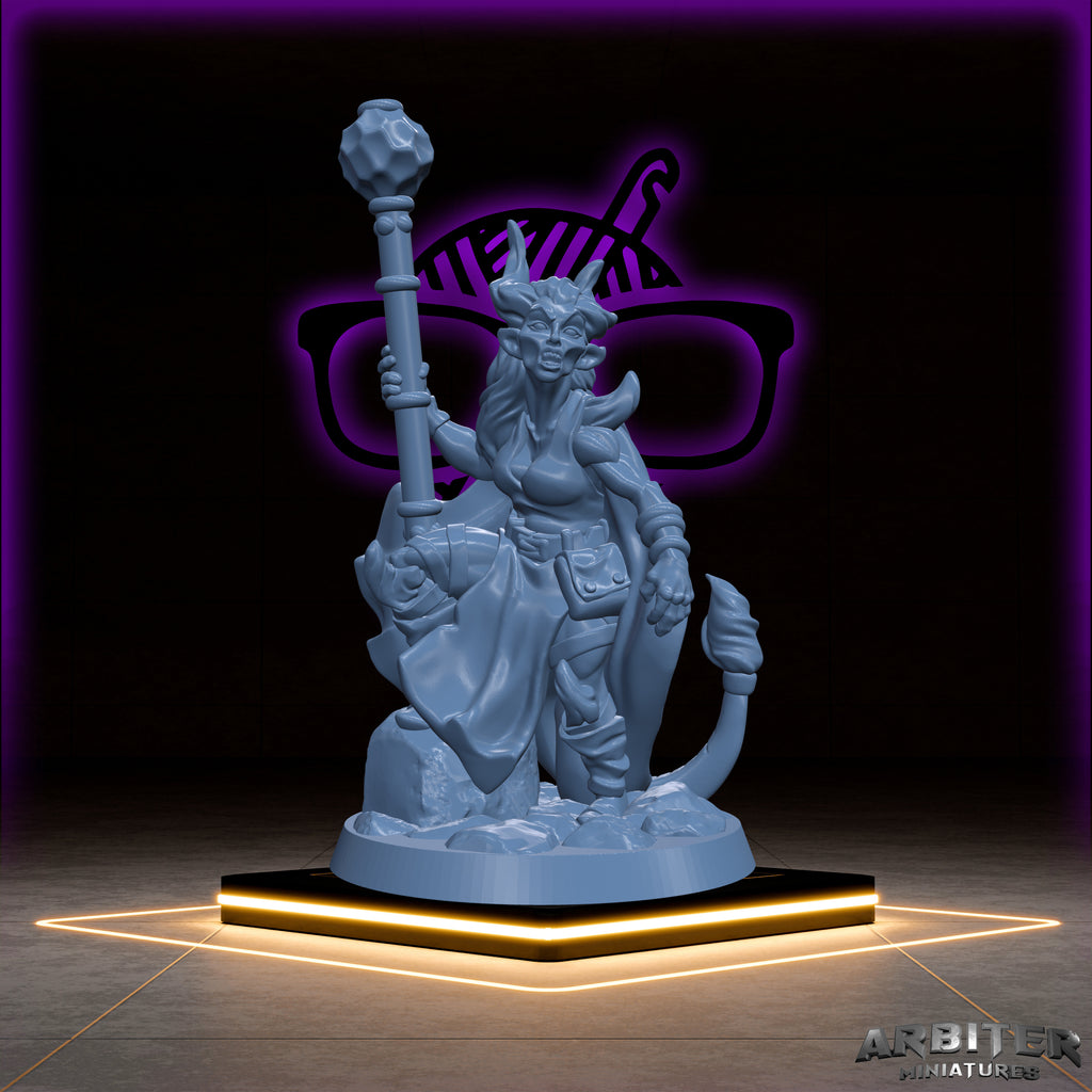 Tiefling | Male and Female  Arbiter| Character miniature for Tabletop games like D&D or War Gaming | Barbarian Wizard Warlock Bard Sorcerer