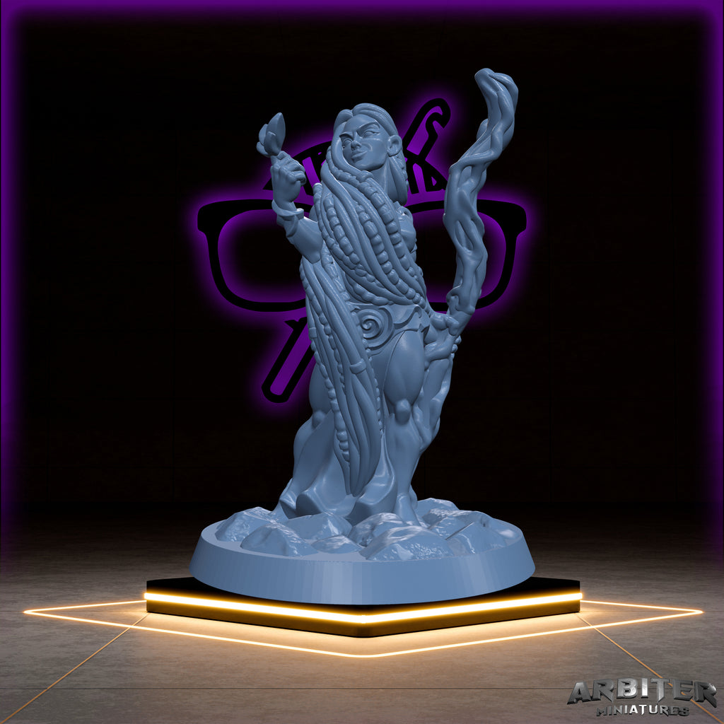Druid | Male and Female  Arbiter| Character miniature for Tabletop games like D&D or War Gaming | Circle of Life Moon Shepard Stars Spores