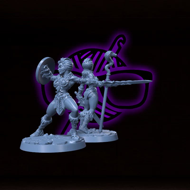 Sheela, Serpent's Tongue | Female Warlock | Fighter | Druid miniature for Tabletop games like D&D and War Gaming| Dungeons and Dragons Mini | RN estudio