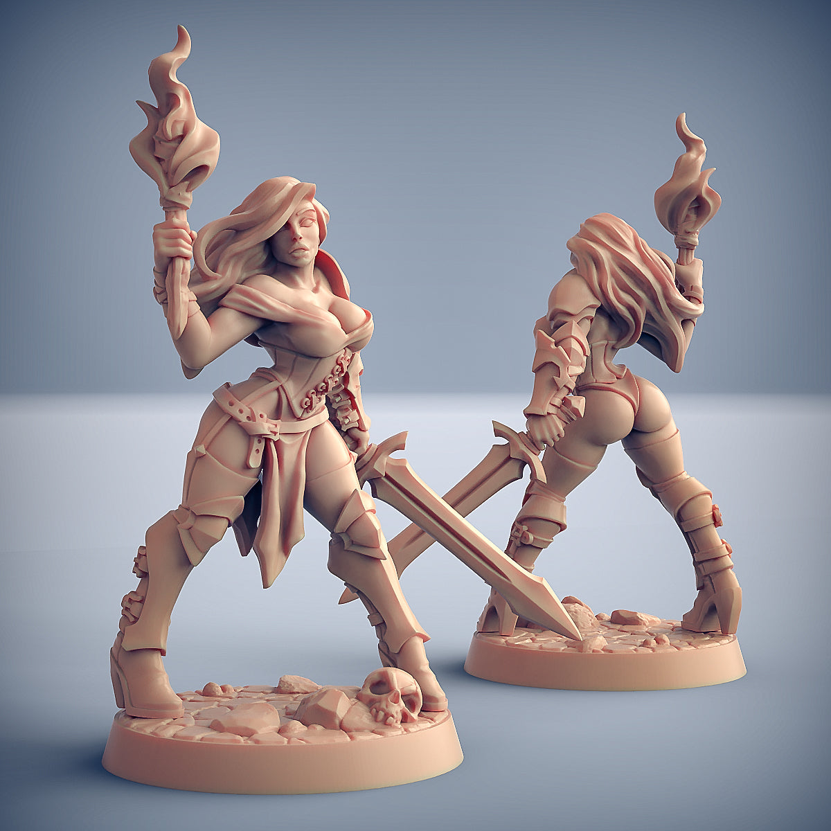 Elena, Fighters Guild Beauty | Human Pinup miniature for Tabletop games like D&D and War Gaming