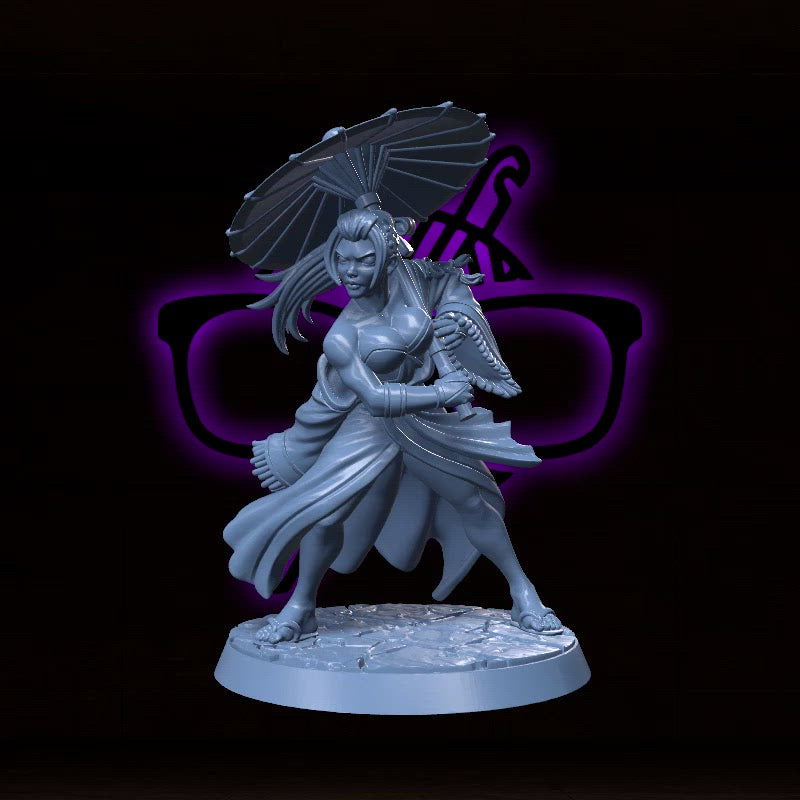 Meiying Nightsilk | Asuka | Geisha Female Rogue  Assassin miniature for Tabletop games like D&D and War Gaming| Dungeons and Dragons Mini