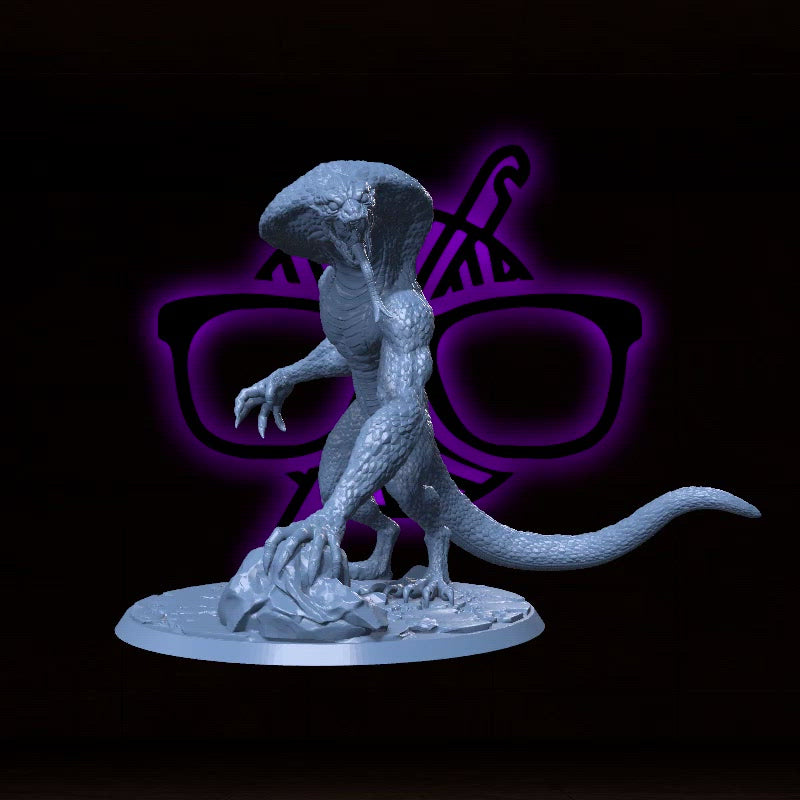 Slither, the Coiled Terror | Lizard Demon | miniature for Tabletop games like D&D and War Gaming| Dungeons and Dragons Mini | RN estudio