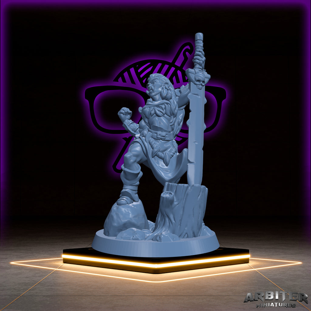Half Orc | Half-Orc Male and Female  Arbiter| Character miniature for Tabletop games like D&D or War Gaming | Cleric Monk Rogue Warlock Barb