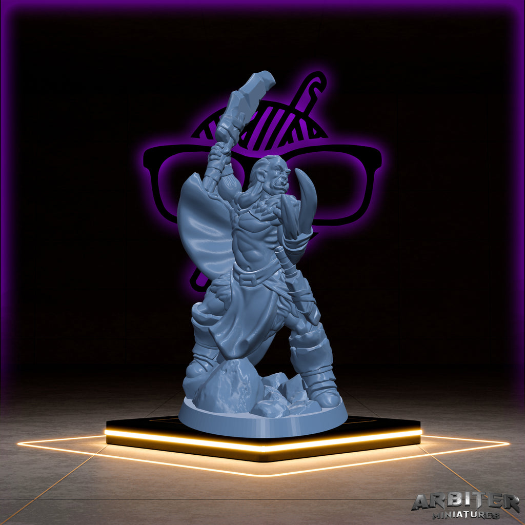 Half Orc | Half-Orc Male and Female  Arbiter| Character miniature for Tabletop games like D&D or War Gaming | Cleric Monk Rogue Warlock Barb