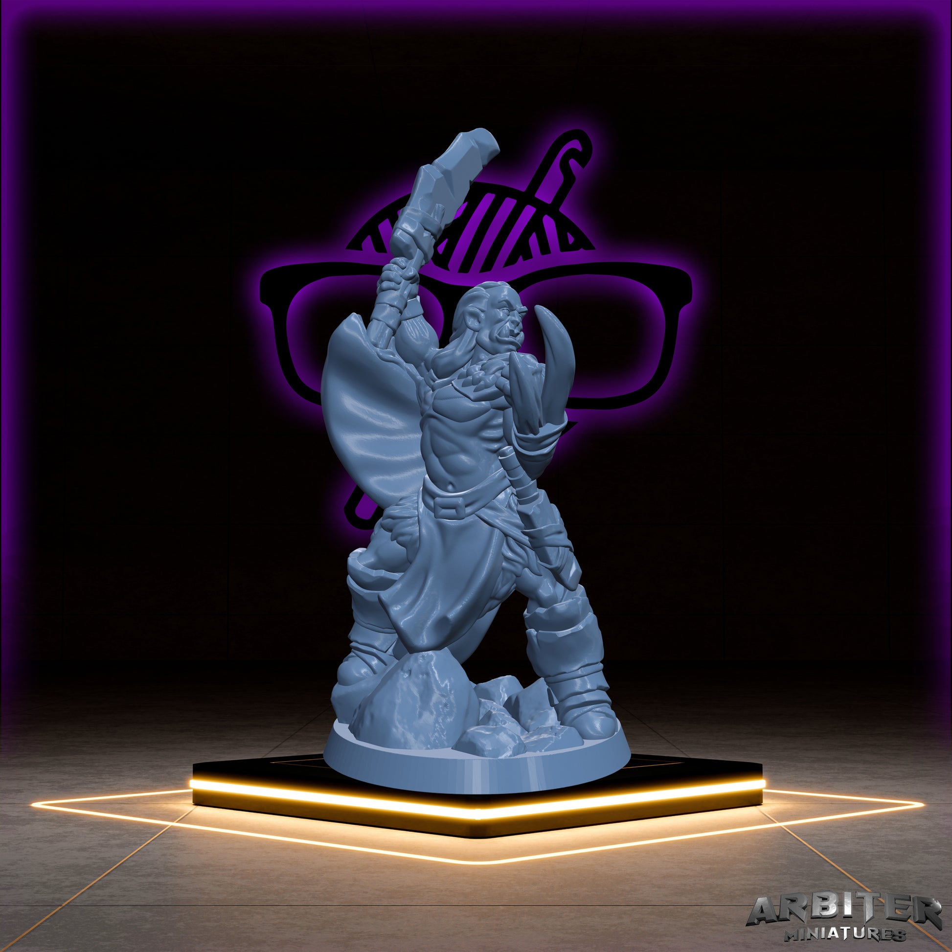 Half Orc | Half-Orc Male and Female  Arbiter| Character miniature for Tabletop games like D&D or War Gaming | Cleric Monk Rogue Warlock Barb