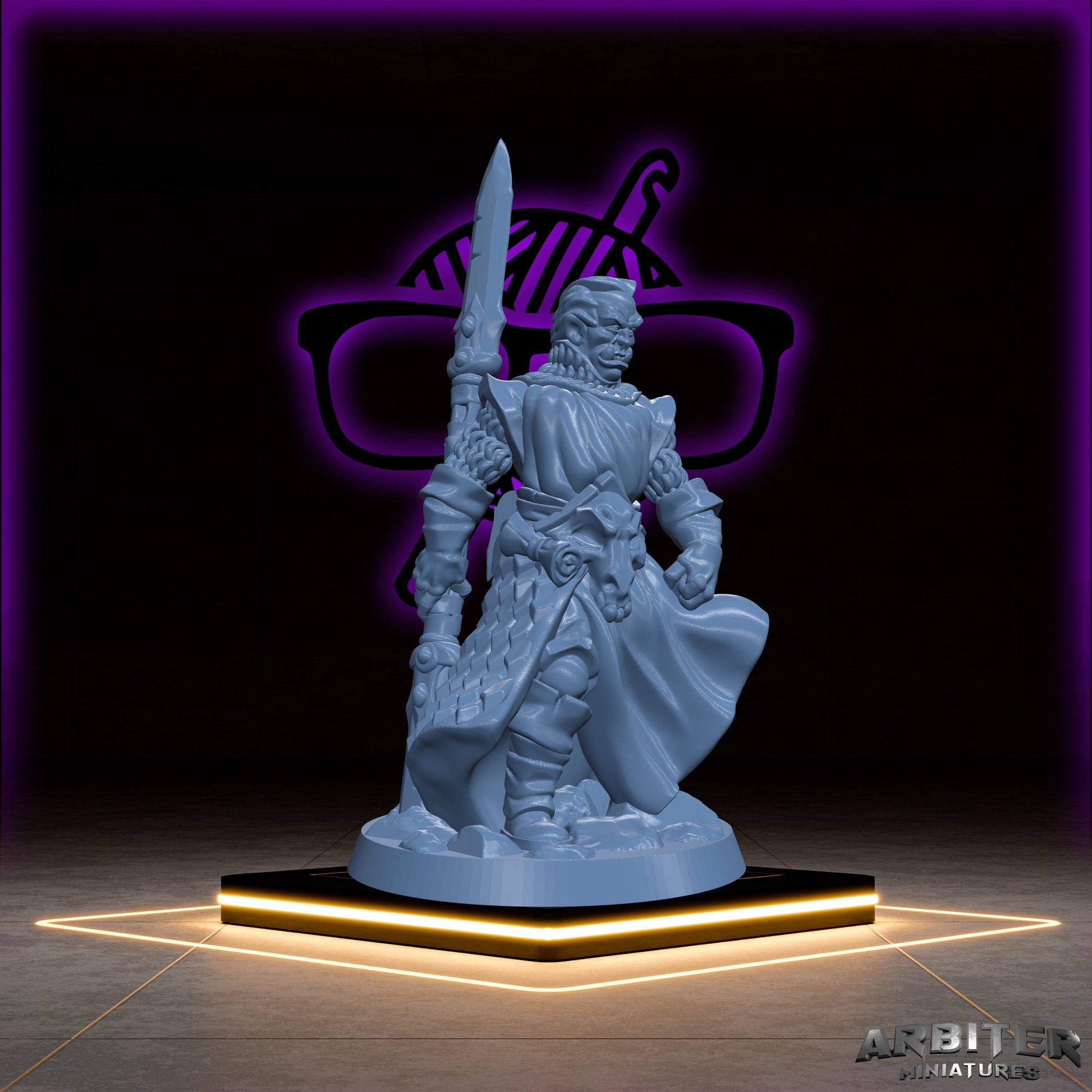 Half Orc | Half-Orc Male and Female  Arbiter| Character miniature for Tabletop games like D&D or War Gaming | Cleric Monk Rogue Warlock Barb
