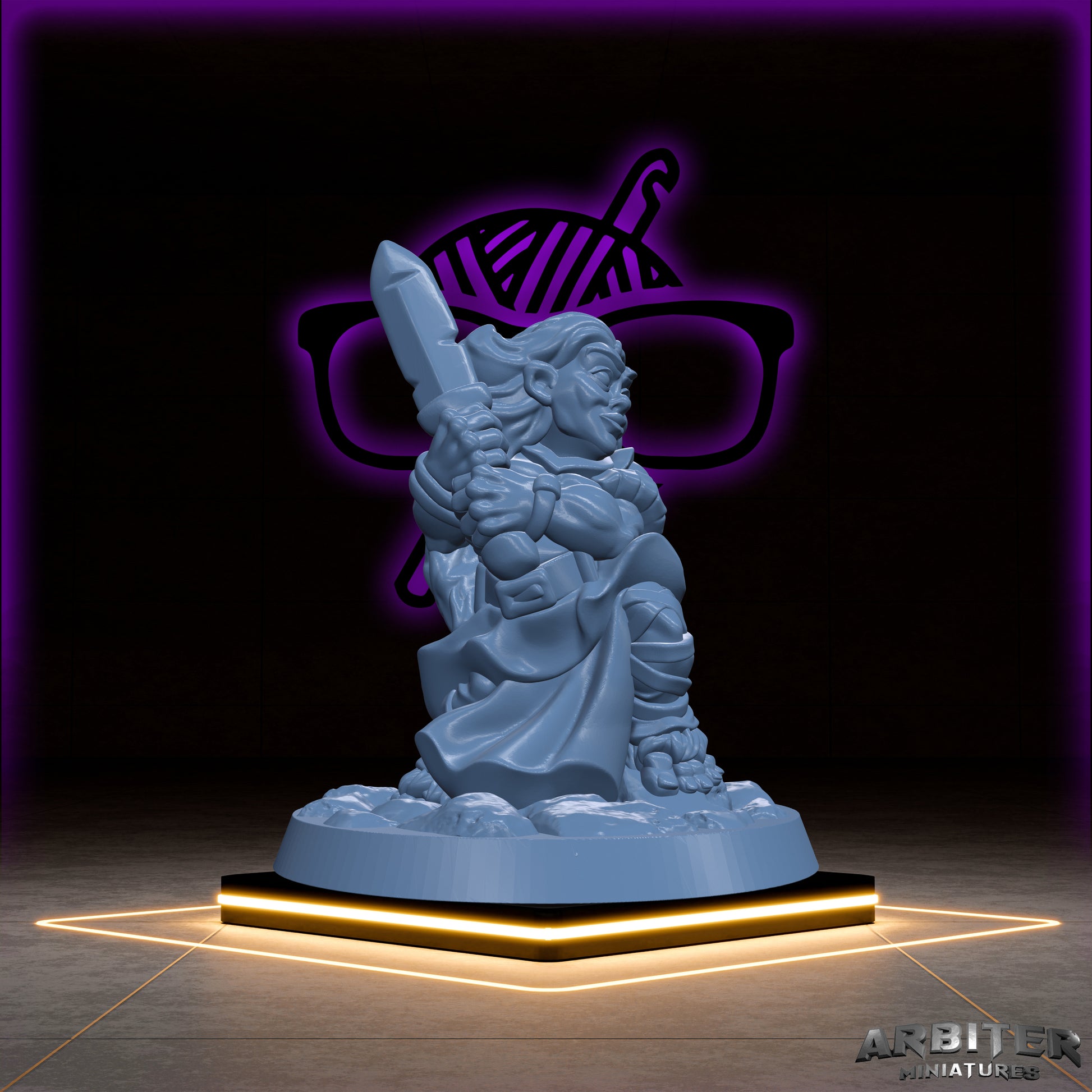 Halfling | Male and Female Arbiter| Character miniature for Tabletop games like D&D or War Gaming | Cleric Monk Rogue Warlock Wizard Barb