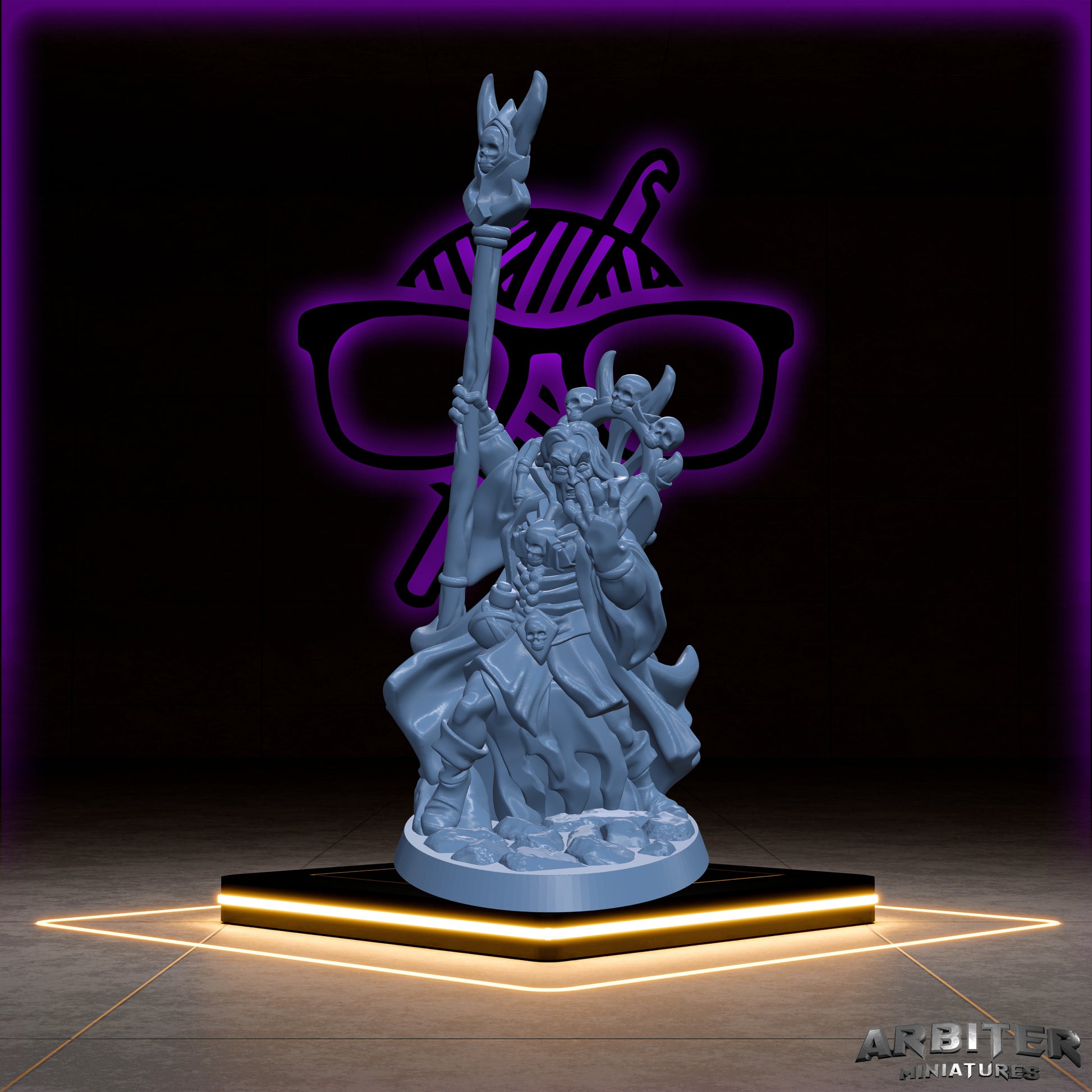 Necromancer | Male and Female |Arbiter| Character miniature for Tabletop games like D&D or War Gaming | Death Wizard Warlock Sorcerer