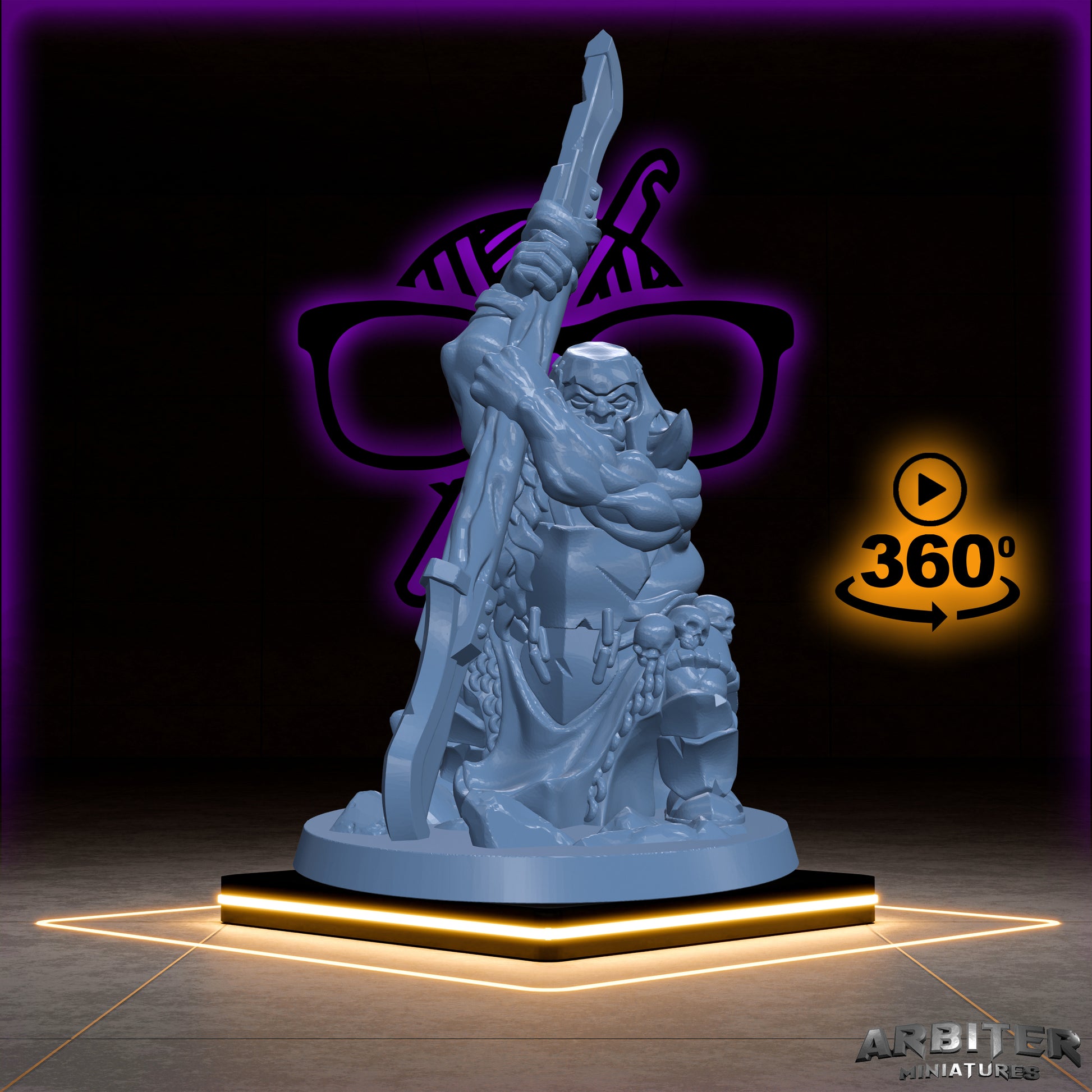 Spear Ogre | Armored Ogre | Giant miniature for Tabletop games like D&D or War Gaming | Sculpted By Arbiter Miniatures
