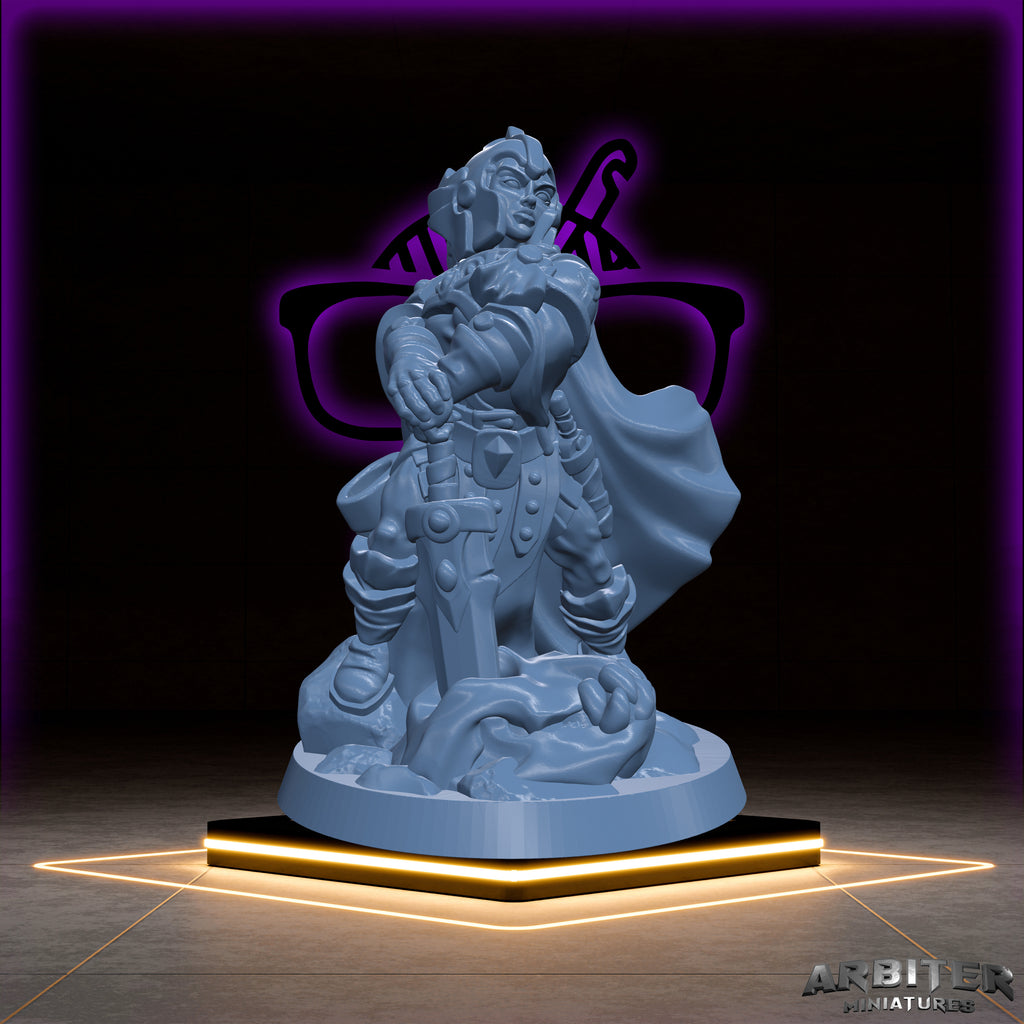 Paladin | Male and Female |Arbiter| Character miniature for Tabletop games like D&D or War Gaming | Oath of Vengeance Oathbreaker Devotion