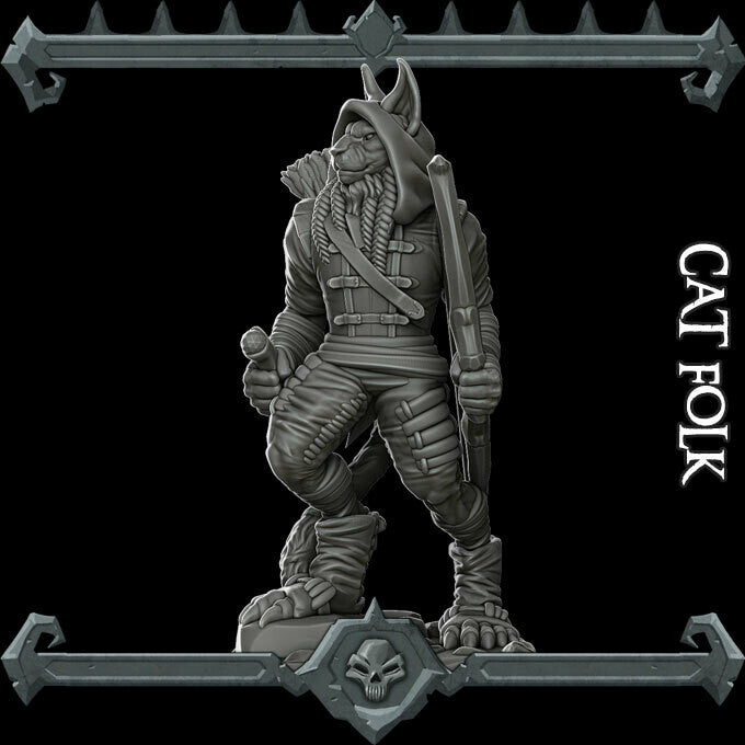 Tabaxi | Cat Folk | Miniature for Tabletop games like D&D and War Gaming