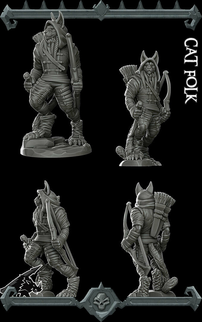 Tabaxi | Cat Folk | Miniature for Tabletop games like D&D and War Gaming