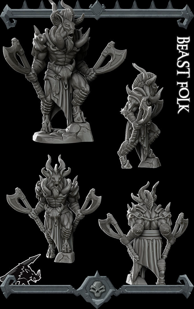 Epic Minotaur Beastfolk | Beast Folk | Miniature for Tabletop games like D&D and War Gaming