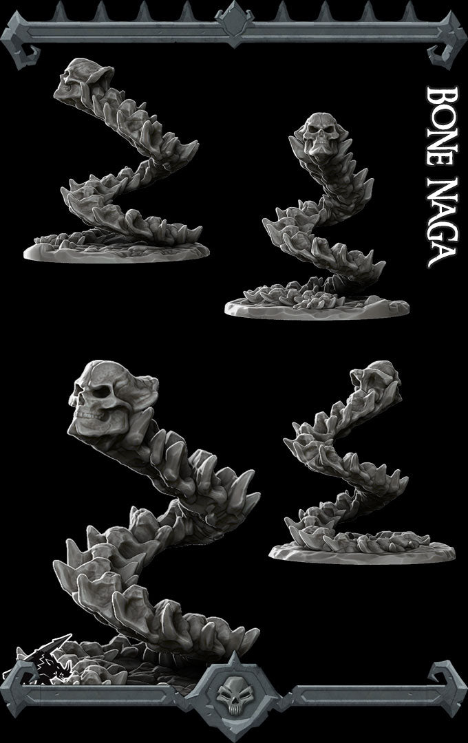 Necrophidius | Bone Naga | Miniature for Tabletop games like D&D and War Gaming