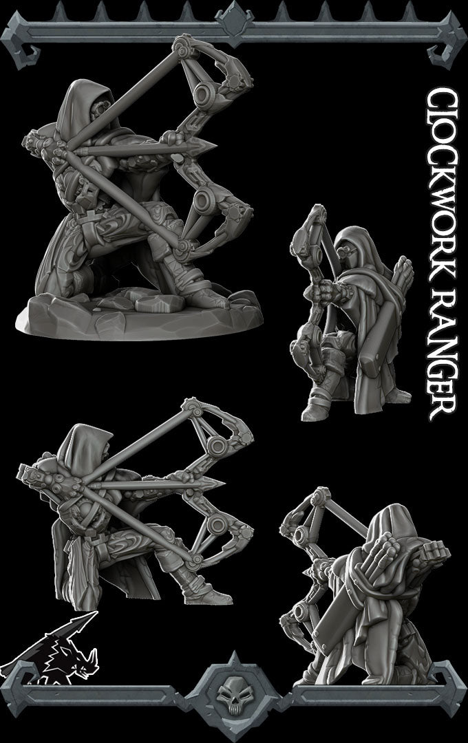 Lyria Stringforge | Battlebuilt Ranger | Clockwork Ranger | Miniature for Tabletop games like D&D and War Gaming