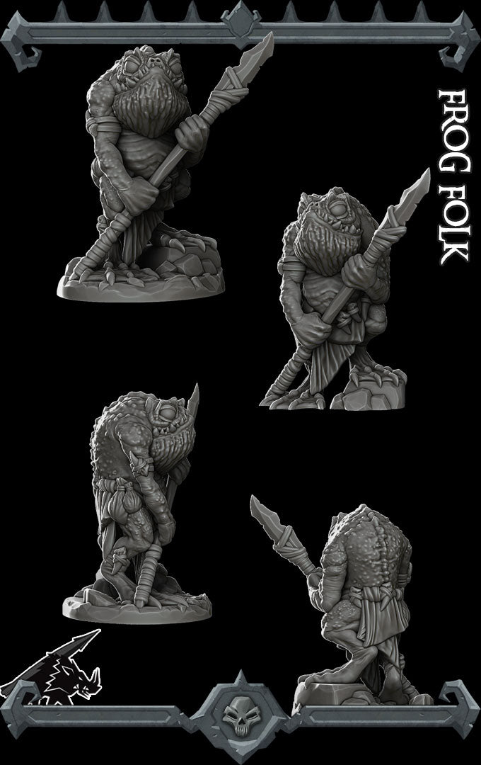 Grenok the Marshlord | Bullywug | Frog Folk | Miniature for Tabletop games like D&D and War Gaming
