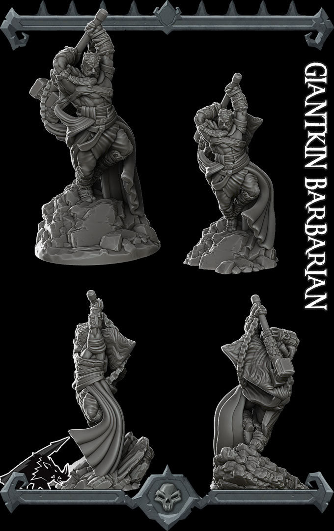 Korgath the Hammerfury | Giant Goliath Barbarian | Giant Kin miniature for Tabletop games like D&D and War Gaming