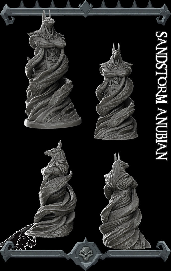 Amun-Re, the Dune Tempest | Sandstorm Anubian | Anubis Miniature for Tabletop games like D&D and War Gaming