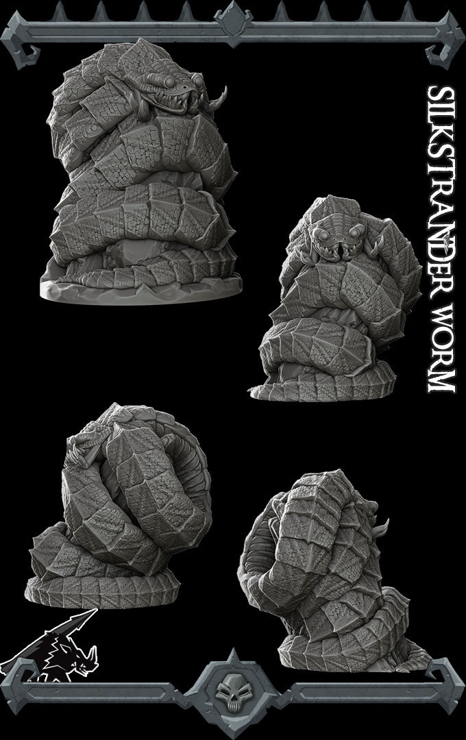 Sandmaw, the Dune Worm | Silkstrander Worm Miniature for Tabletop games like D&D and War Gaming