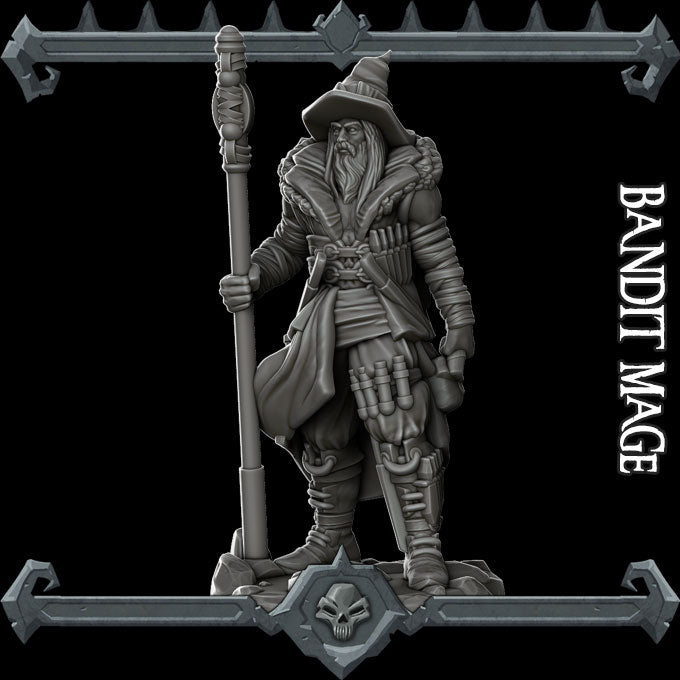 Bandit Mage | Wizard or Sorcerer Miniature for Tabletop games like D&D and War Gaming