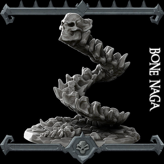 Necrophidius | Bone Naga | Miniature for Tabletop games like D&D and War Gaming