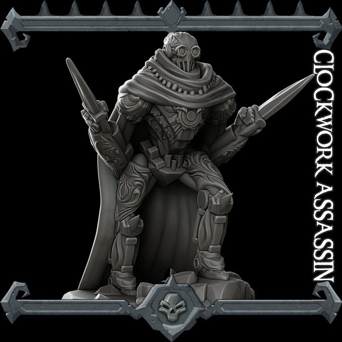Rax Cogwhisper | Battlebuilt Rogue | Clockwork Assassin | Miniature for Tabletop games like D&D and War Gaming
