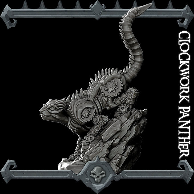 Tinkertail the Prowler | Battlebuilt Cat Panther | Steel Defender | Miniature for Tabletop games like D&D and War Gaming