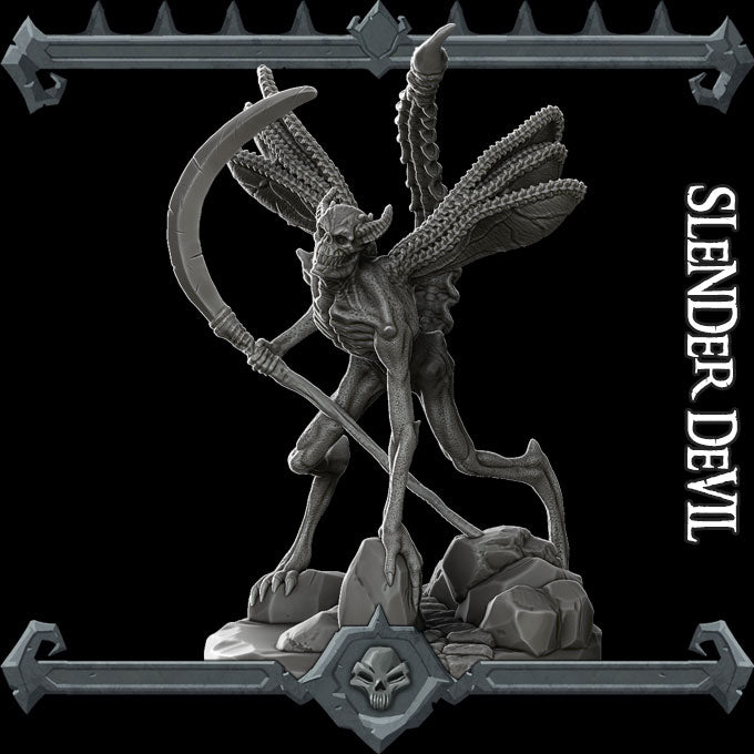 Marrowgrin, the Hell WardenBone Devil | Slender Devil Miniature for Tabletop games like D&D and War Gaming
