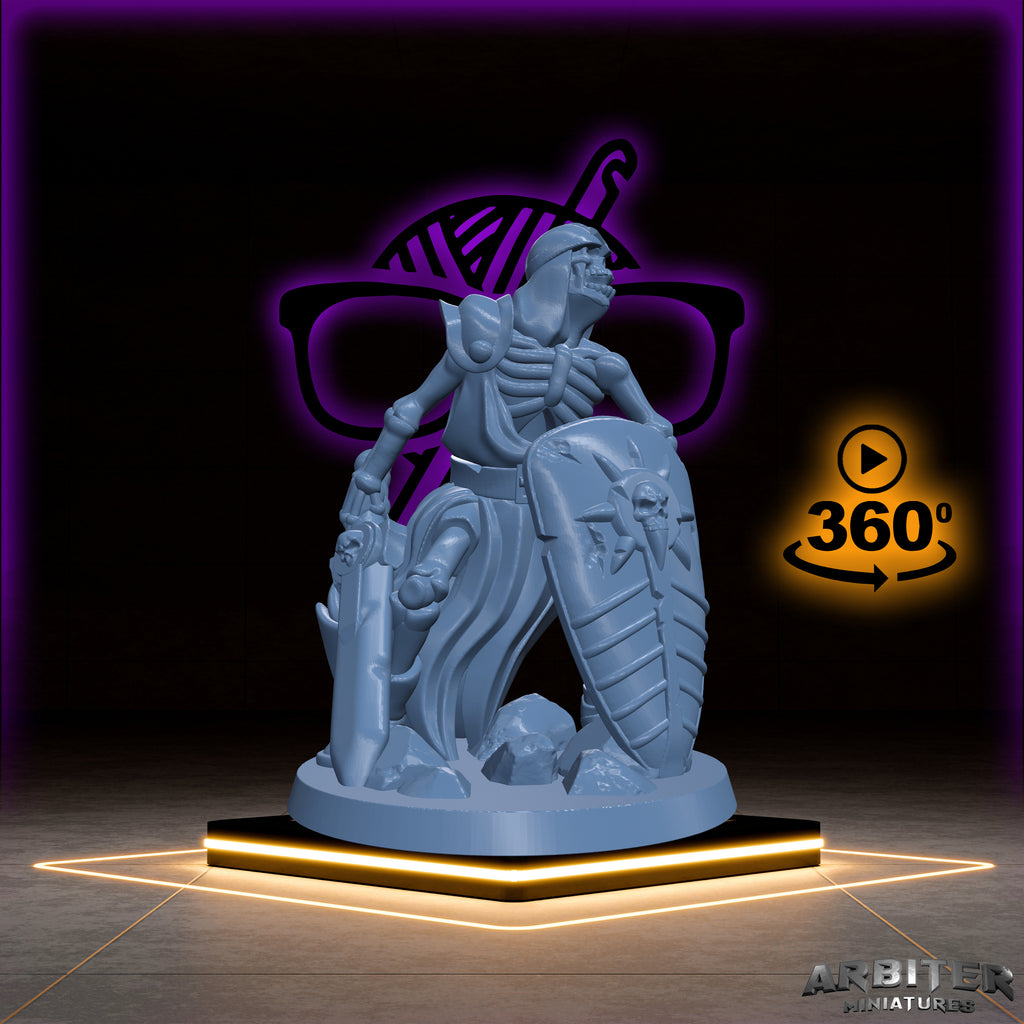 Skeleton Warrior |  Skeletal Undead miniature for Tabletop games like D&D or War Gaming | KS 01 Dwarf Release Sculpted By Arbiter Miniatures