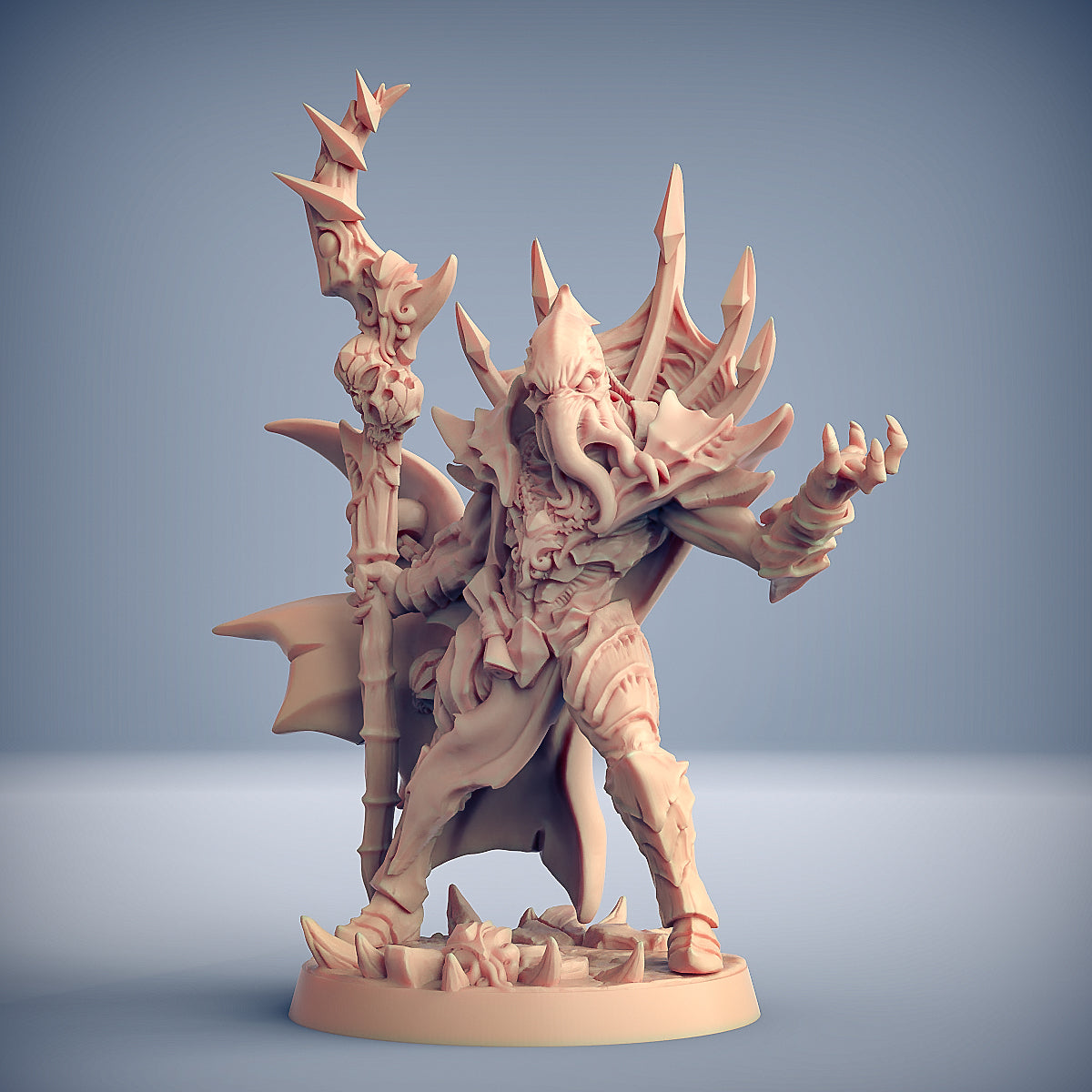 Slathos the Soul Stealer | Mind Flayer Sorcerer | Depth Ones Reavers miniature for Tabletop games like D&D and War Gaming