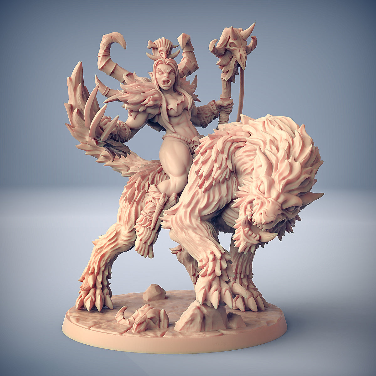 Vesdra the Orc Shaman |  Orc Barbarian Spellcaster miniature for Tabletop games like D&D and War Gaming