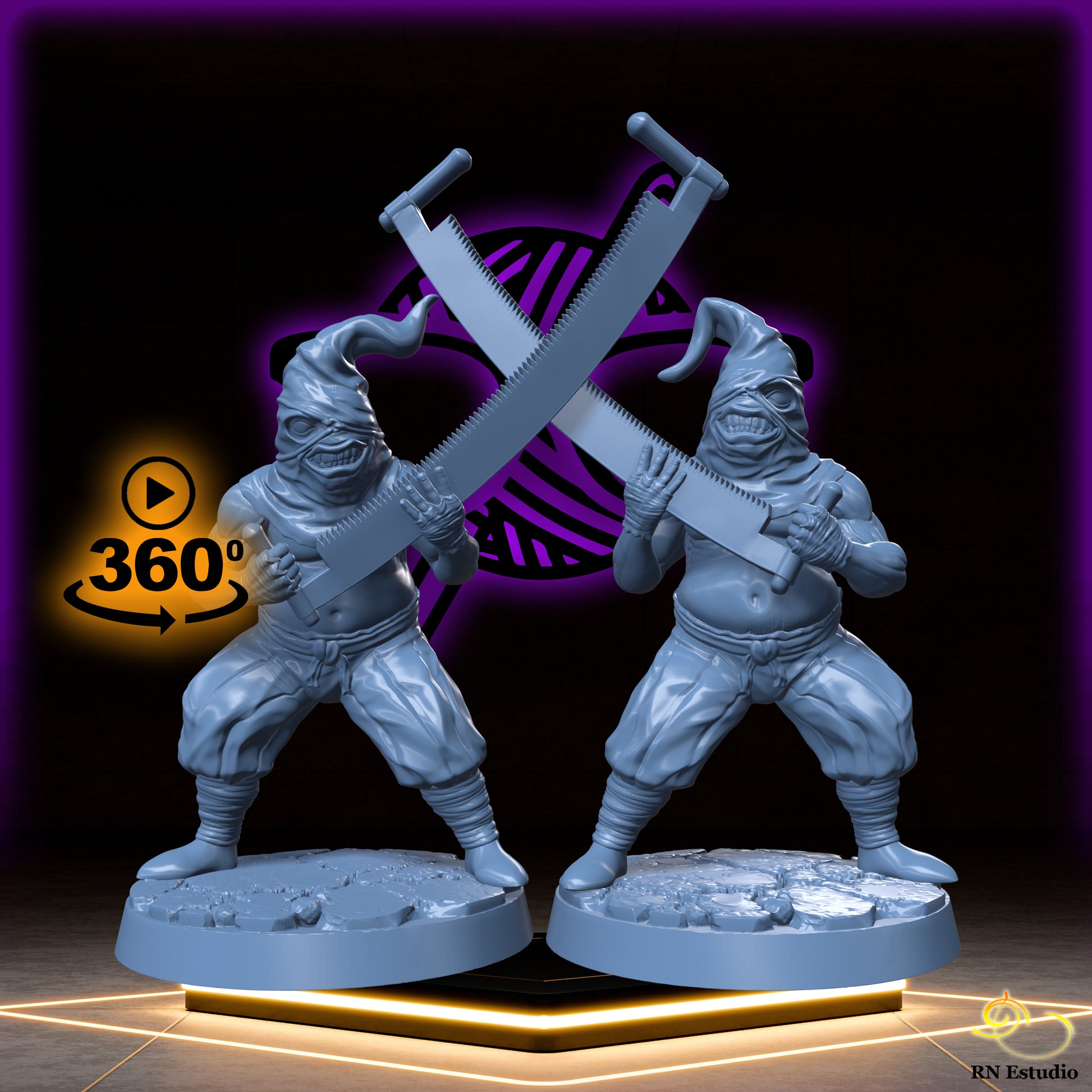 Grimskull Twins, the Pain Bringers | Torture Twins | Townsfolk Executioner miniature for Tabletop games like D&D and War Gaming| Dungeons and Dragons Mini