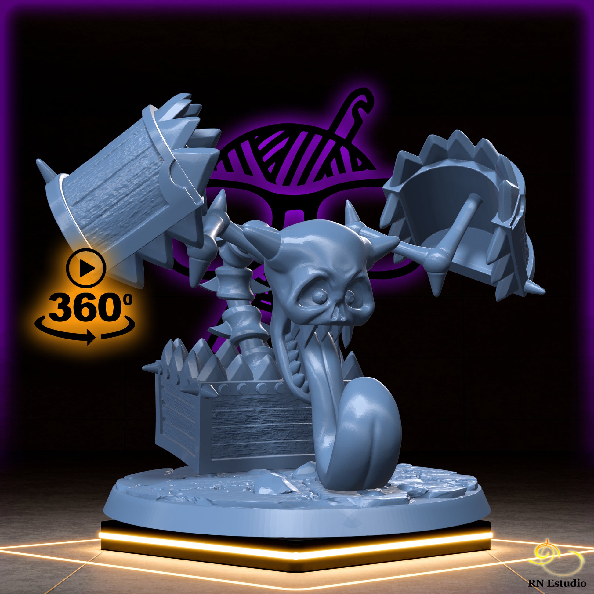 Bone Maw, the Lurking Terror | Undead Mymic | Winged Chest Mimic |  Monster Miniature for Tabletop games like D&D and War Gaming| Dungeons and Dragons Mini | RN estudio